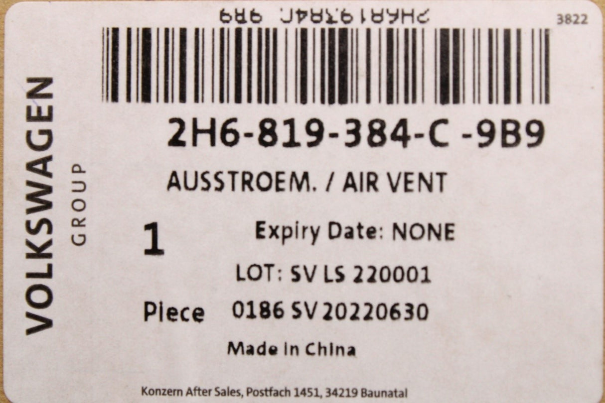 VW Amarok 2017-22 dashboard air vent (centre right) 2H6819384C 9B9