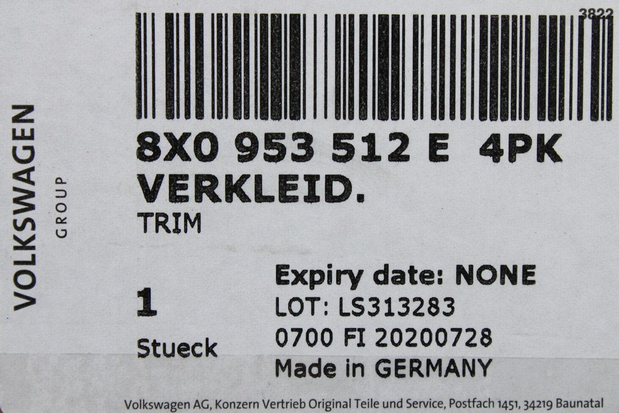 Audi A1 2011-2018 steering column lower trim (soul black) 8X0953512E 4PK