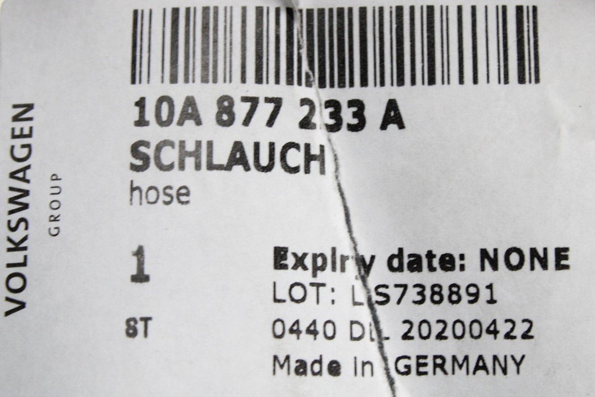 VW ID.3 CUPRA Born panoramic roof water drainage hose 10A877233A