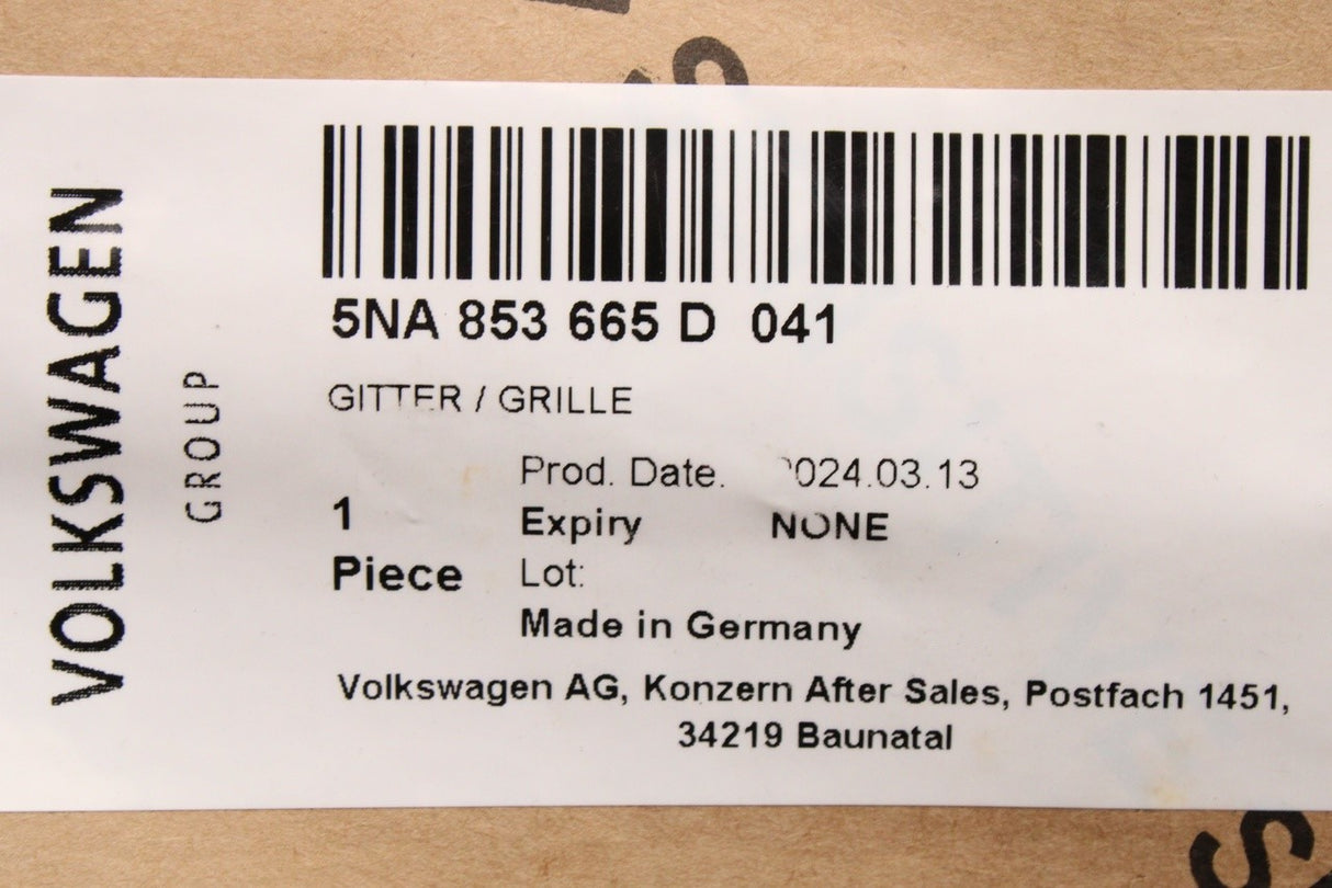 VW Tiguan R-Line 2016-21 bumper vent grille (front left) 5NA853665D 041