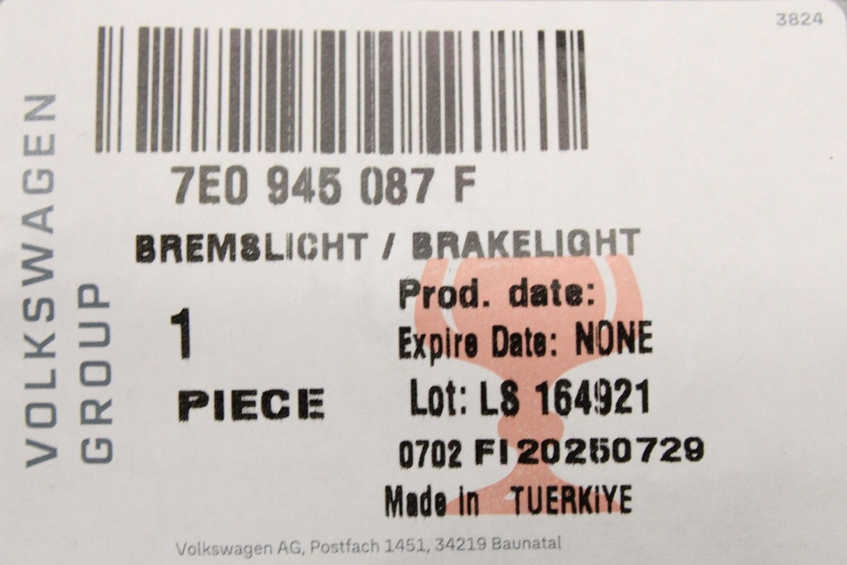 VW Transporter Cali T6 T6.1 additional brake light (tailgate) 7E0945087F
