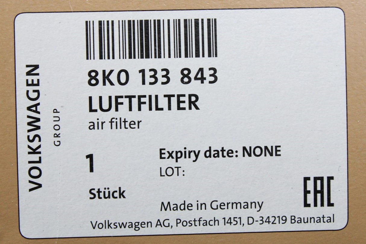 Audi S4 S5 Q5 SQ5 08-17 intake air filter for 3.0 3.2 4.2 FSI 8K0133843