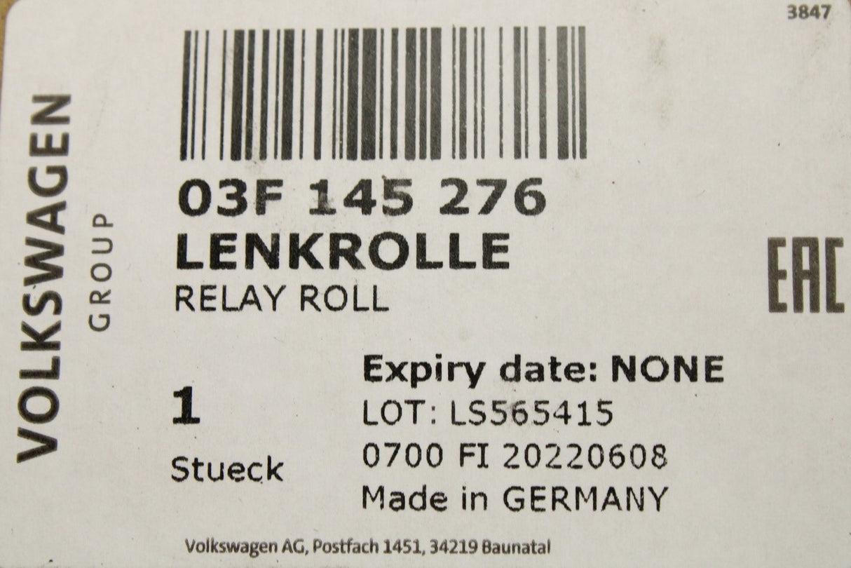 VW Golf Audi A1 Skoda Yeti SEAT 06-18 idler pulley (1.2 TSI) 03F145276