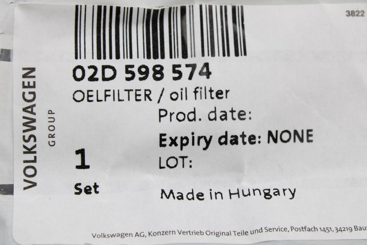 VW Golf MK5 R32 Passat T5 Audi A3 TT haldex oil filter (gen 2) 02D598574