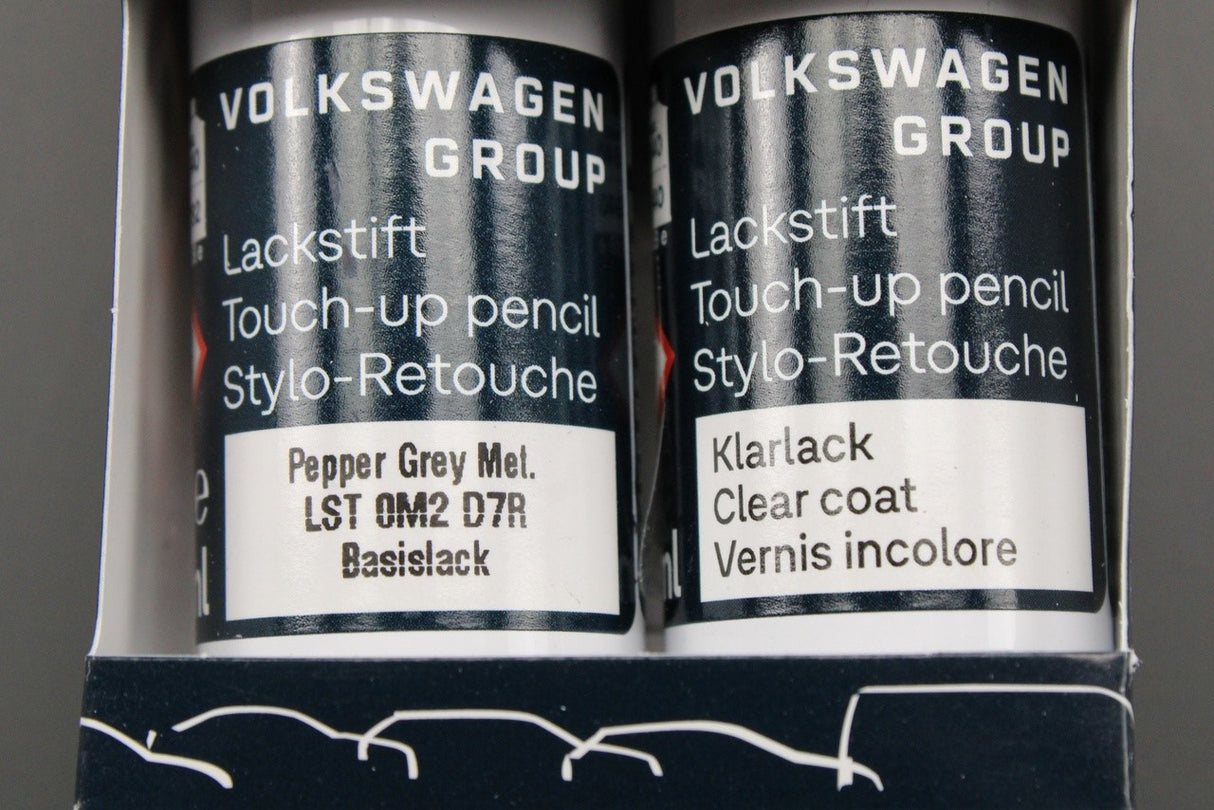 VW Touch up paint set x2 9ml Pepper Grey LD7R LST0M2D7R