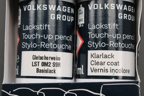 Audi touch up paint pen with clear coat Glacier White (x2 9ml) LST0M2S9R