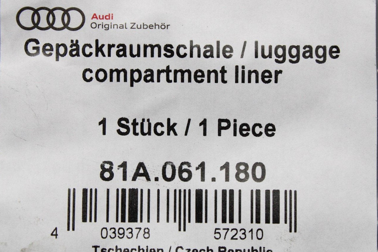 Audi Q2 2017-on SQ2 2019-20 boot load liner mat 81A061180