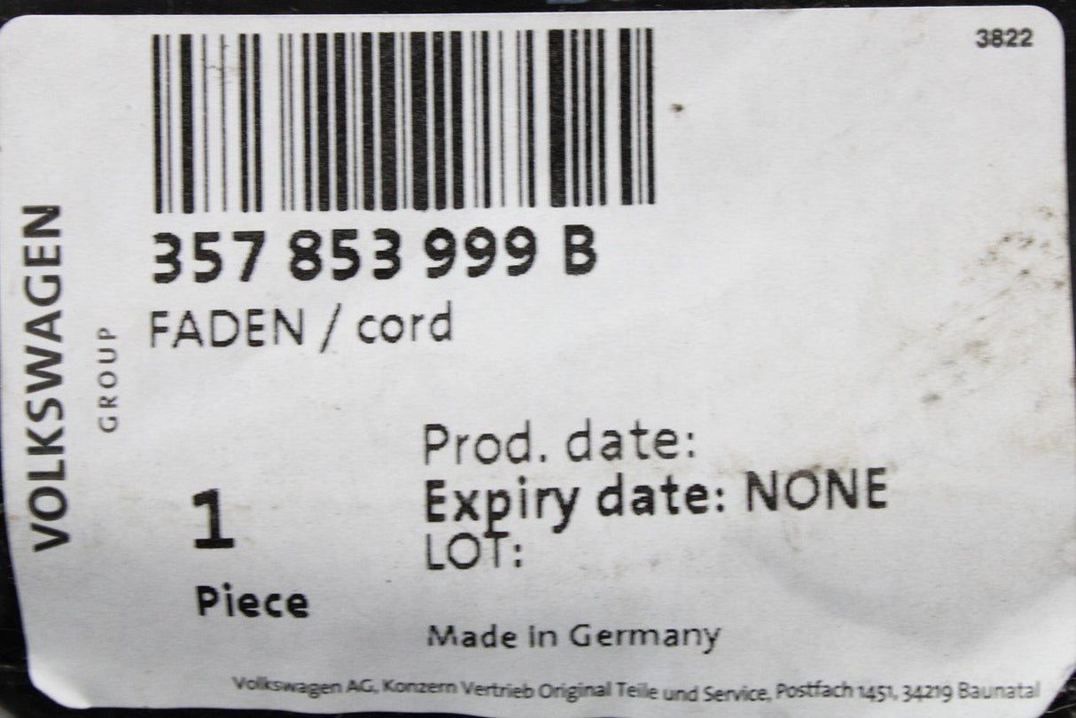 VW Audi Skoda SEAT Cutting line for releasing windows 357853999B