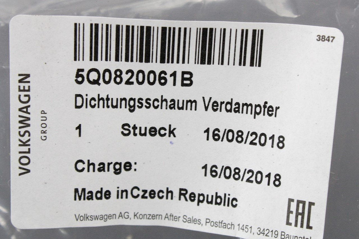 VW Audi Skoda SEAT heater matrix gasket seal 5Q0820061B