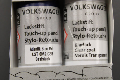 VW Touch up paint set x2 9ml Atlantic Blue Metallic LC5B LST0M2C5B
