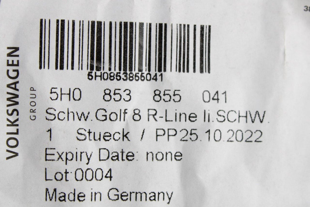 VW Golf MK8 R-Line 2020- gloss black side skirt (left) 5H0853855 041