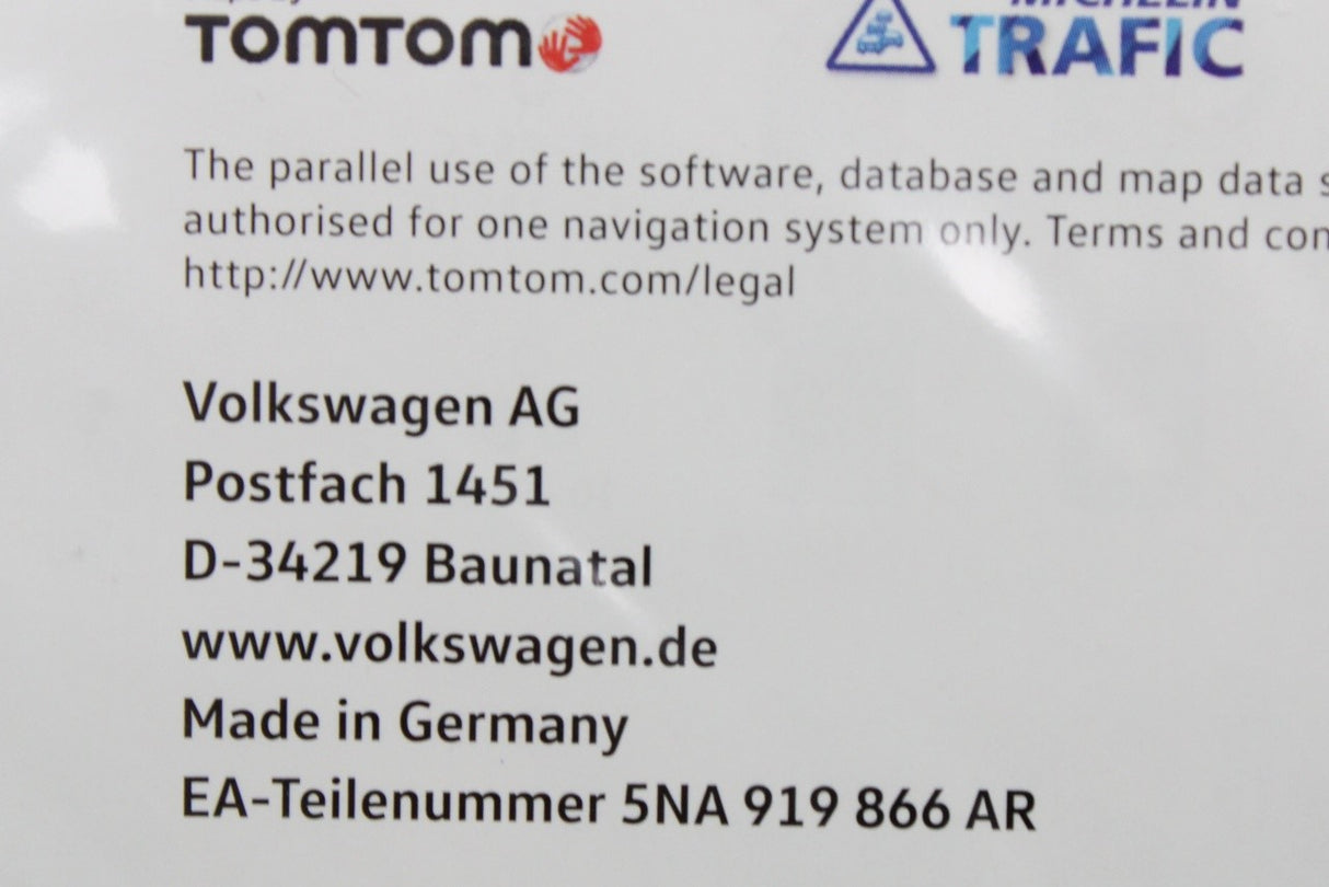 VW Crafter 2017-on T-Roc Polo AW navigation SD card (europe) 5NA919866AR