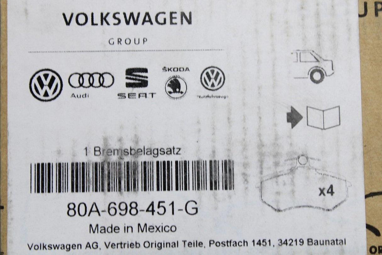 Audi Q5 SQ5 2018-On rear brake pads for 330x22mm discs 80A698451G