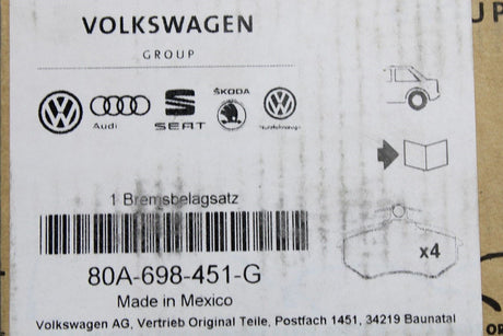 Audi Q5 SQ5 2018-On rear brake pads for 330x22mm discs 80A698451G