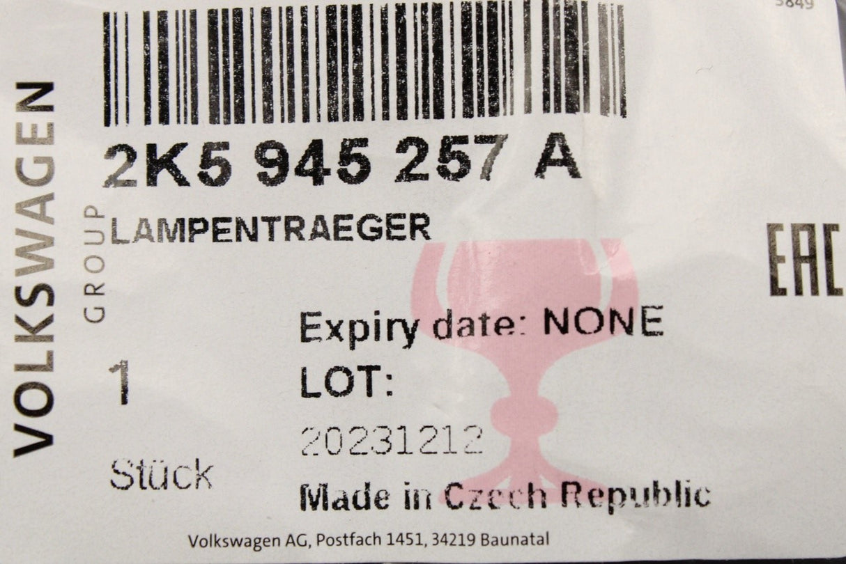 VW Caddy 2004-2015 rear tail light bulb holder carrier (left) 2K5945257A
