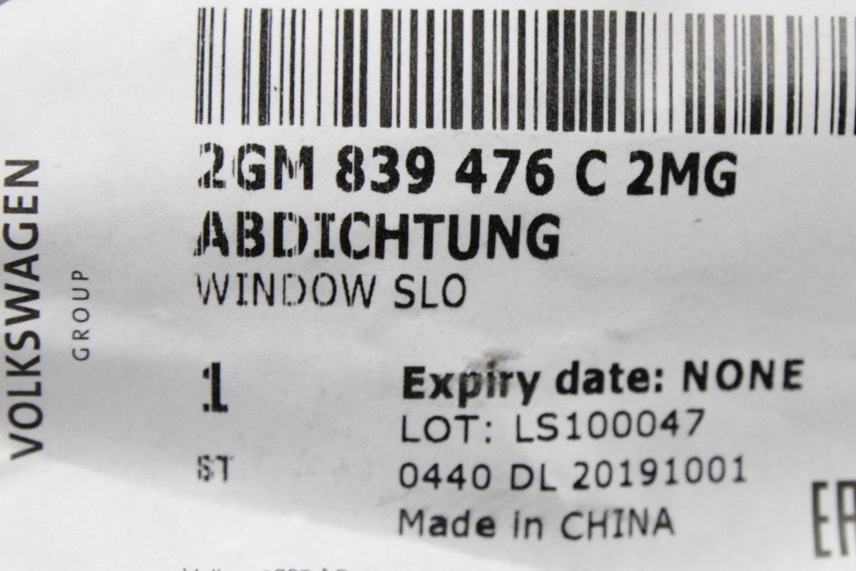 VW T-Cross 2019-on outer window seal & trim (rear right) 2GM839476C 2MG