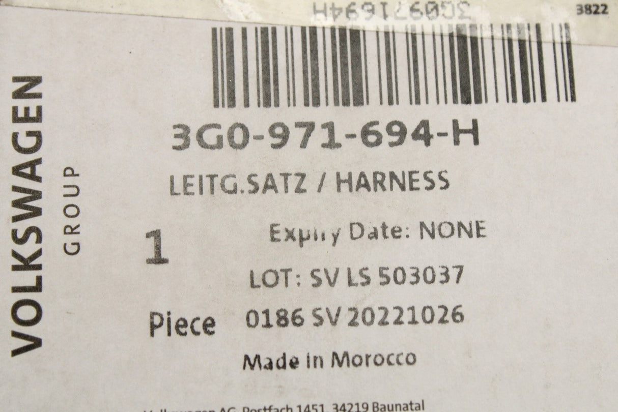 VW Passat B8 rear door wiring harness (right) 3G0971694H