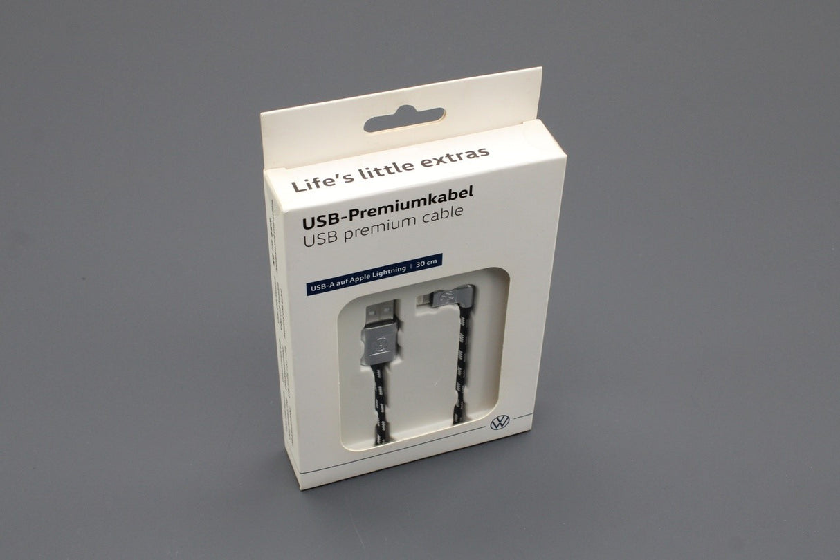 VW USB-A to Apple Lightning premium media cable (30cm) 000051446AR