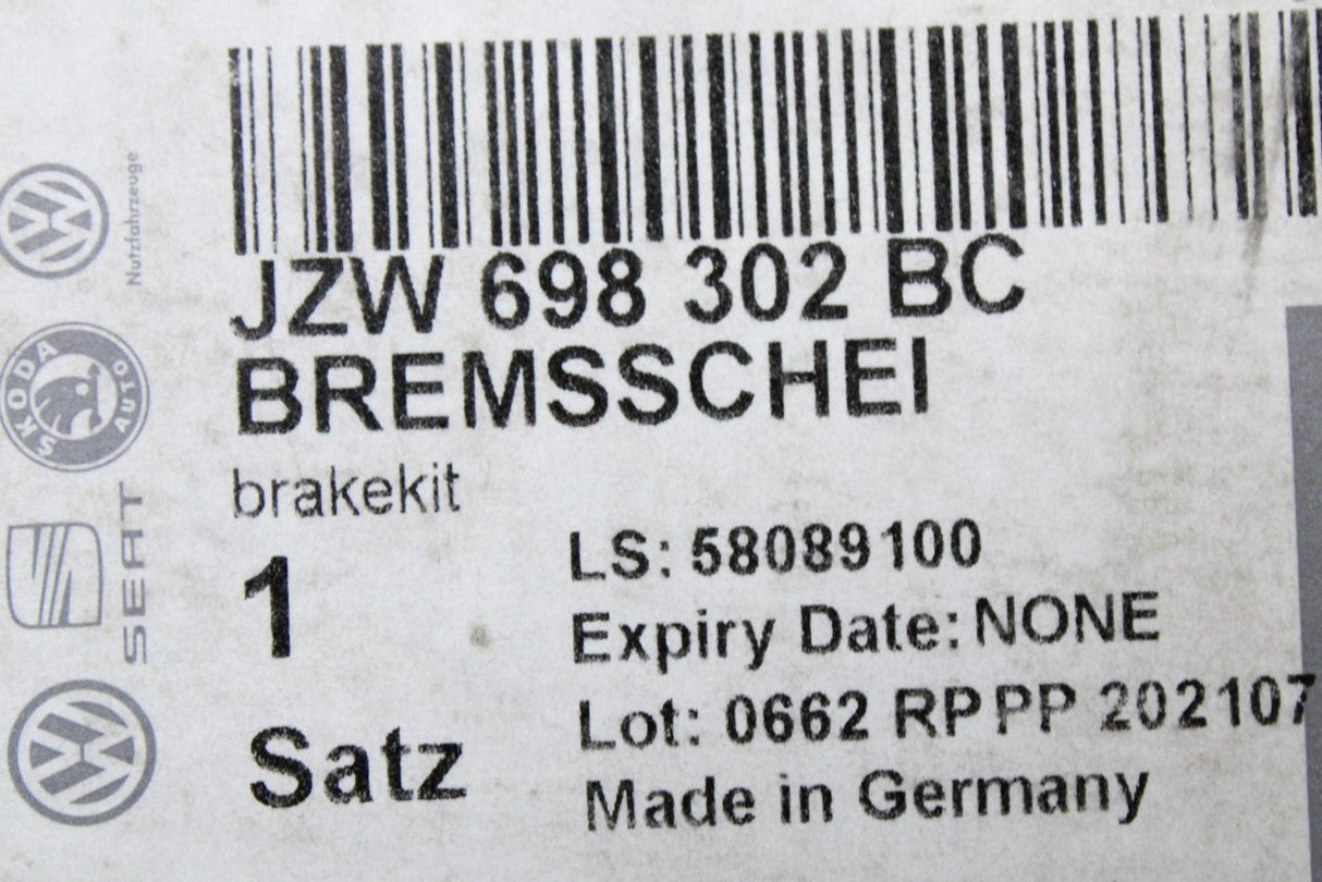 VW Tiguan 2008-2016 brake disc and pad set 312x25mm (front) JZW698302BC