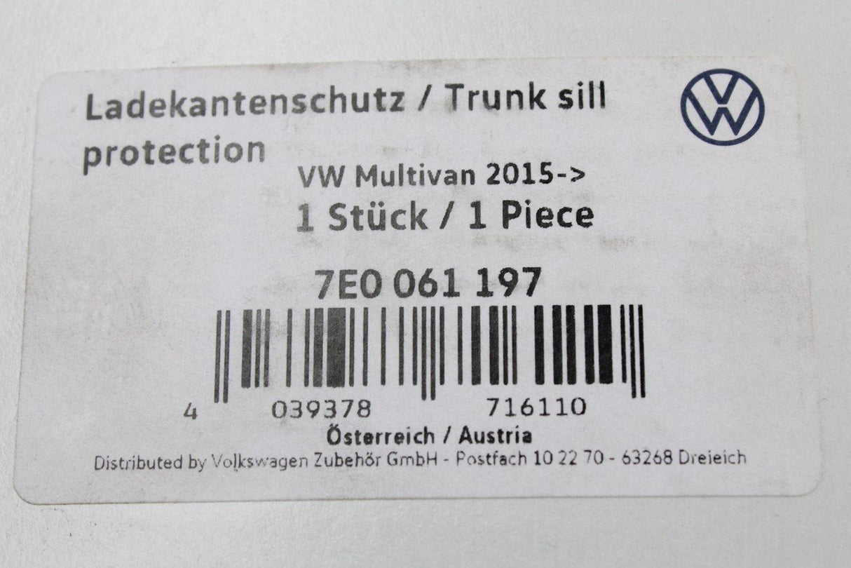 VW Transporter T6 T6.1 Rear bumper load edge protection film 7E0061197
