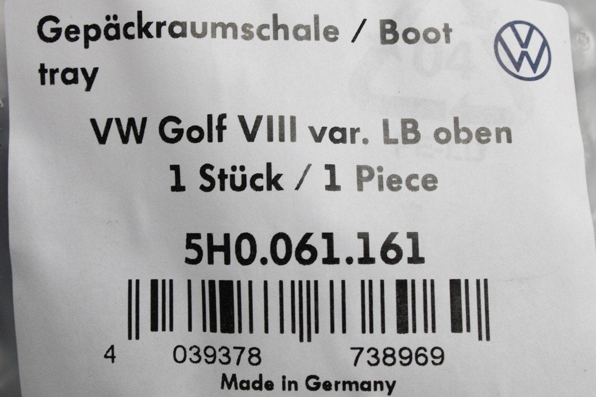 VW Golf MK8 20-on plastic boot luggage liner (variable floor) 5H0061161