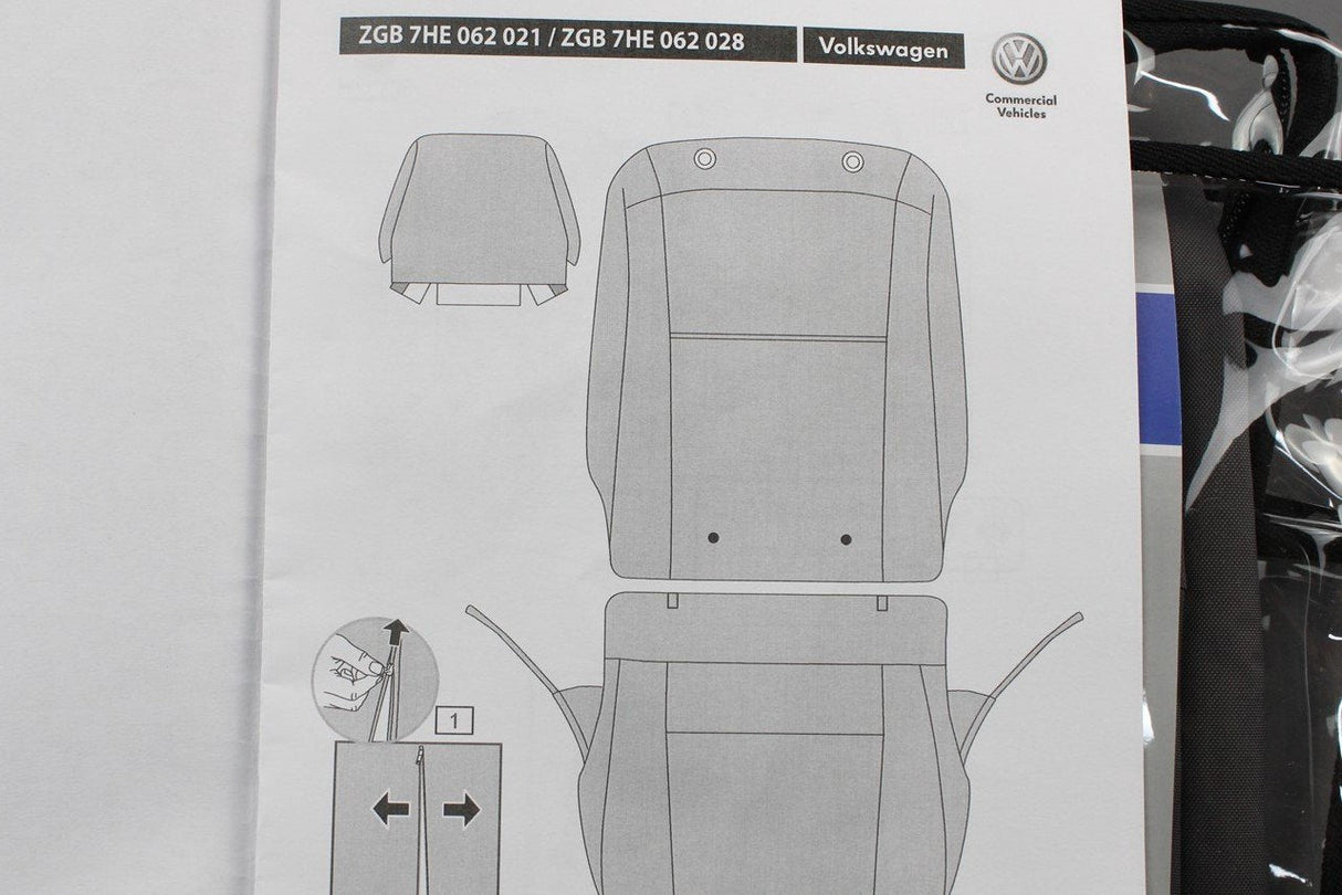 VW Transporter T6 T6.1 single tip seat (left) seat cover ZGB7HE062021