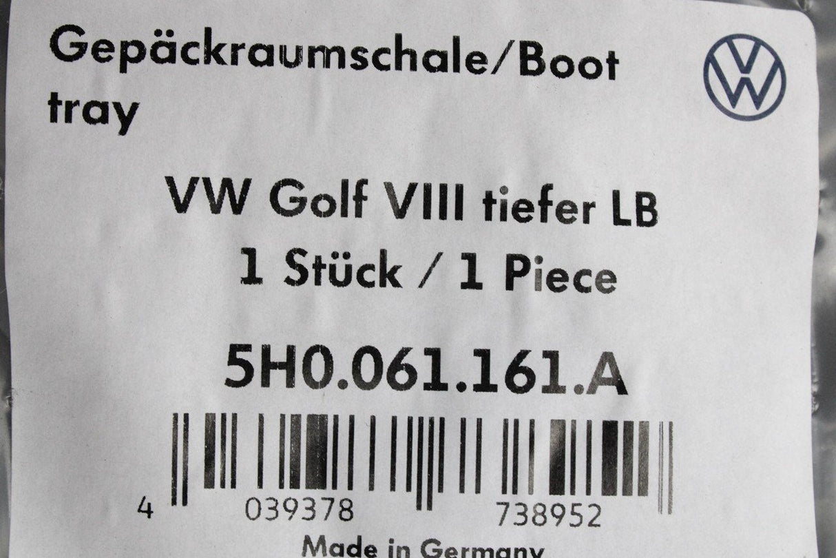 VW Golf MK8 2020-on plastic boot luggage liner (basic floor) 5H0061161A