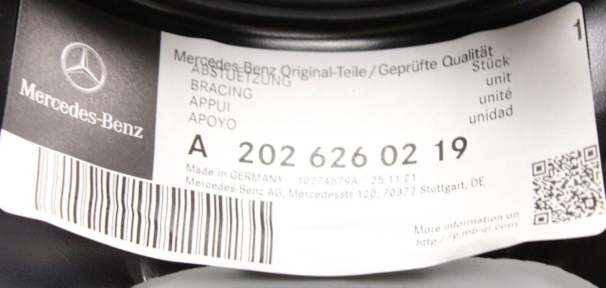 Mercedes-Benz C W202 C208 CLK R170 SLK spring cup right A2026260219