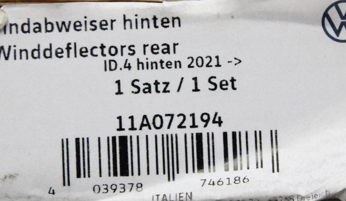 VW ID.4 ID.5 2021-on accessory wind deflectors (rear) 11A072194
