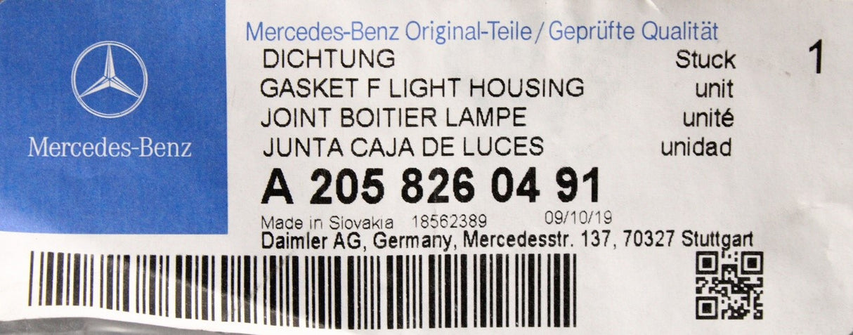 Mercedes-Benz C-Class W205 rear light gasket seal (right) A2058260491