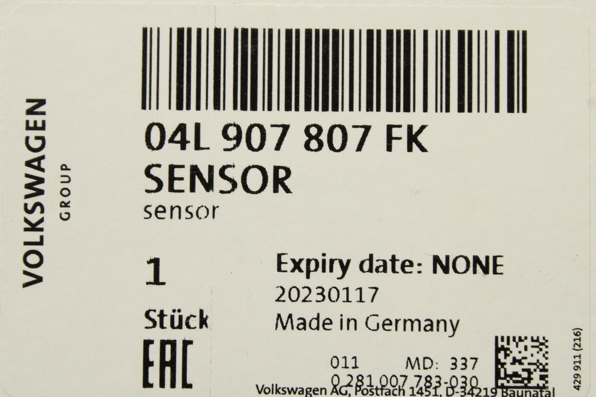 Audi Q3 Sportback 2019-on diesel NOx sensor (after catalyst) 04L907807FK