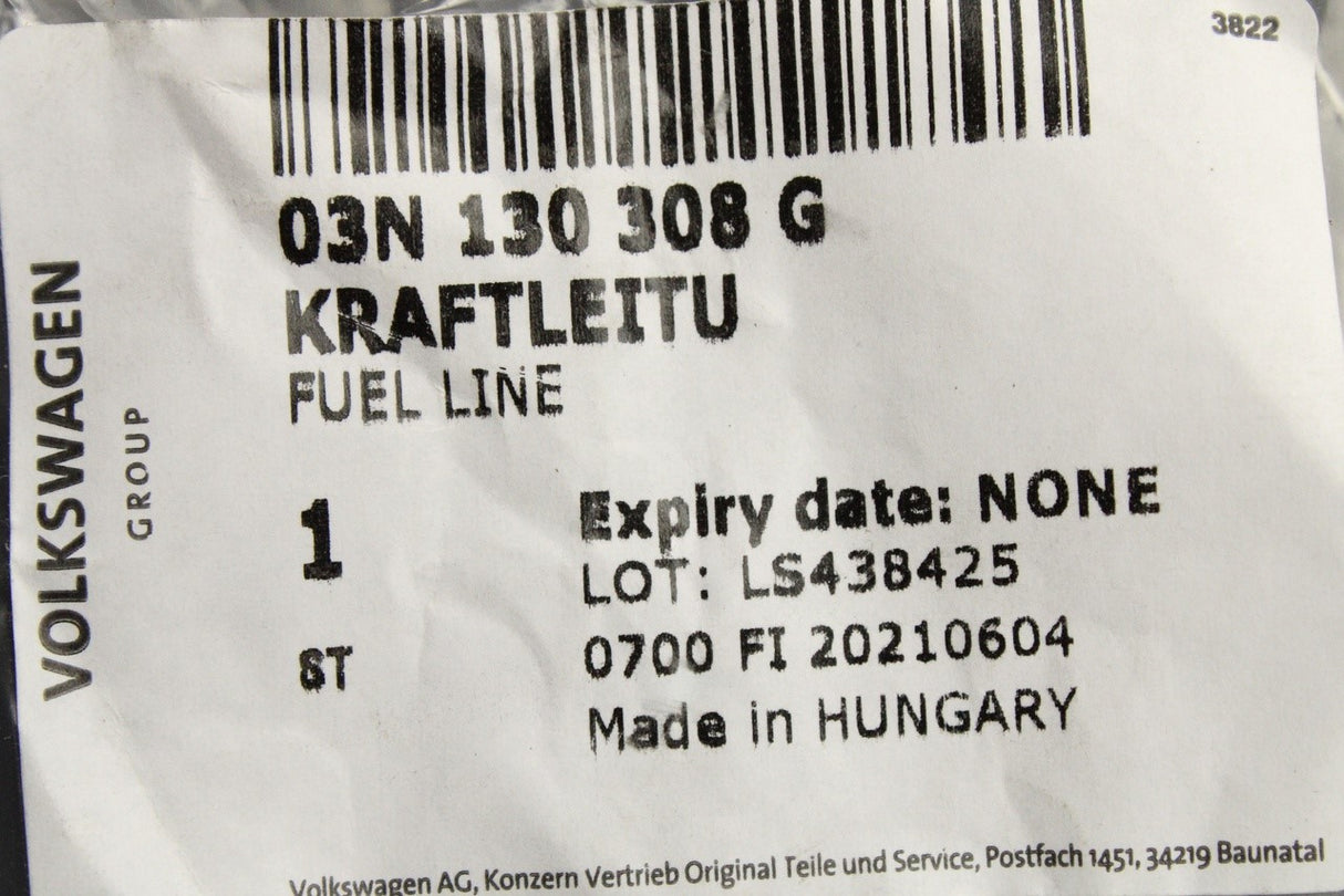 VW Caravelle California T6 2016-2020 2.0 TDI fuel line 03N130308G