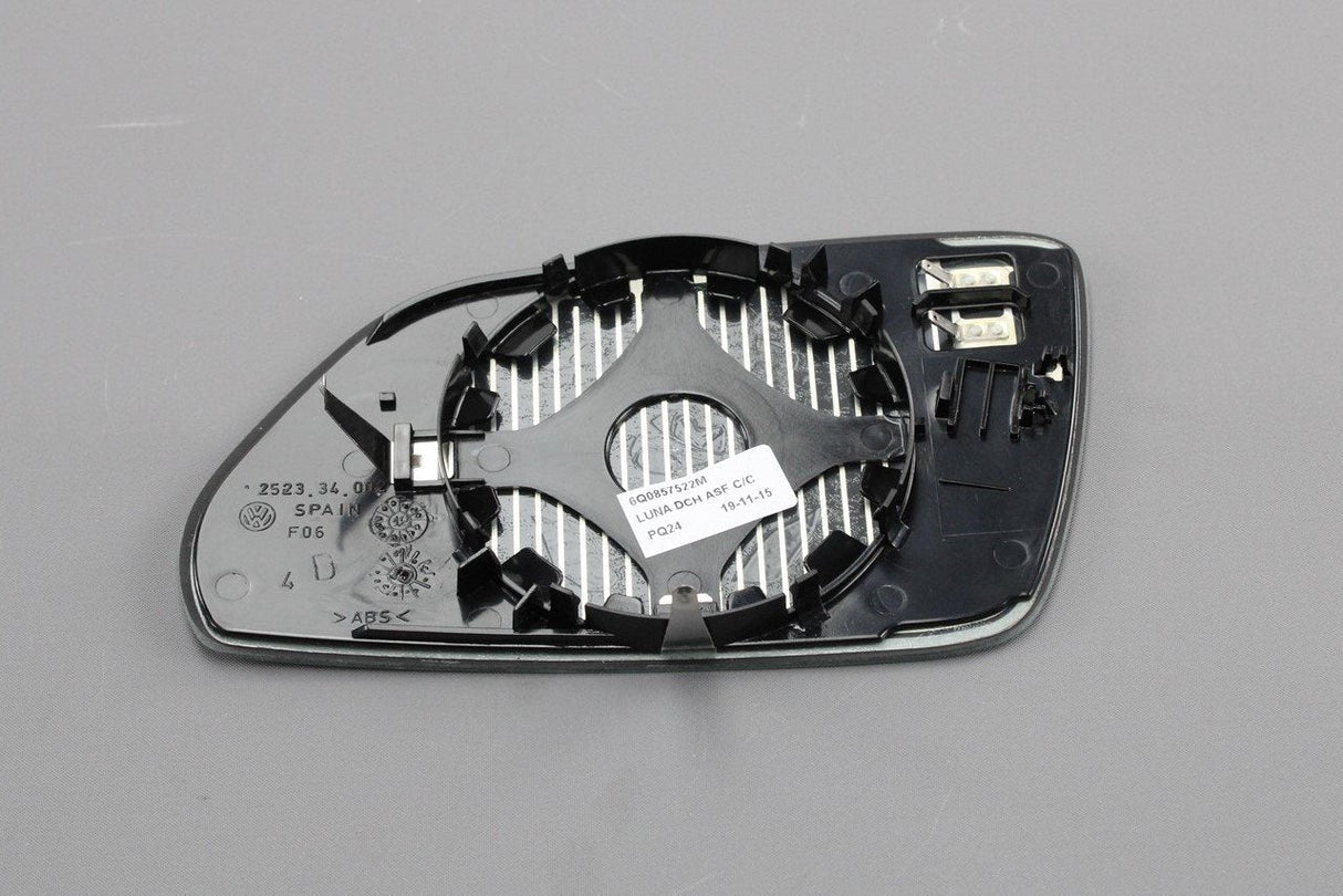 VW Polo 9N3 2005-10 Right RHD Mirror glass 6Q0857522M