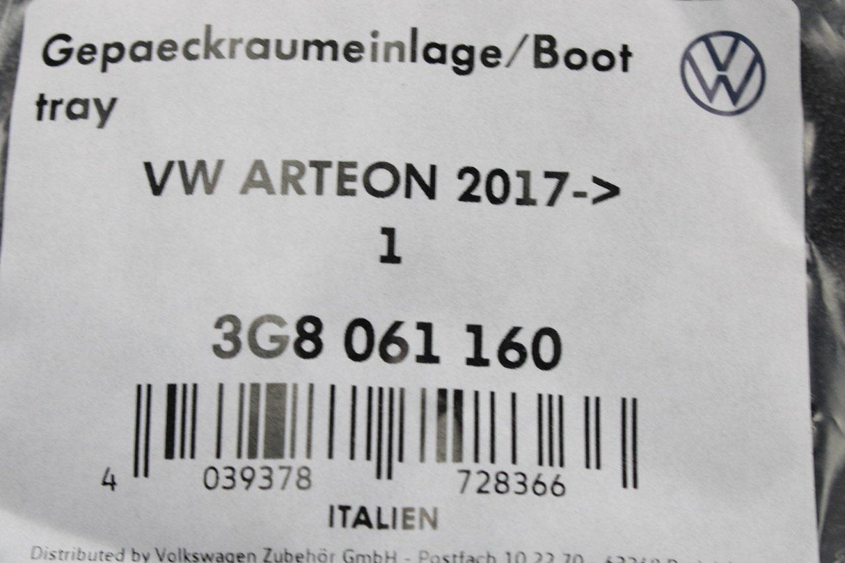 VW Arteon 2017-on flexible foam boot load liner mat 3G8061160