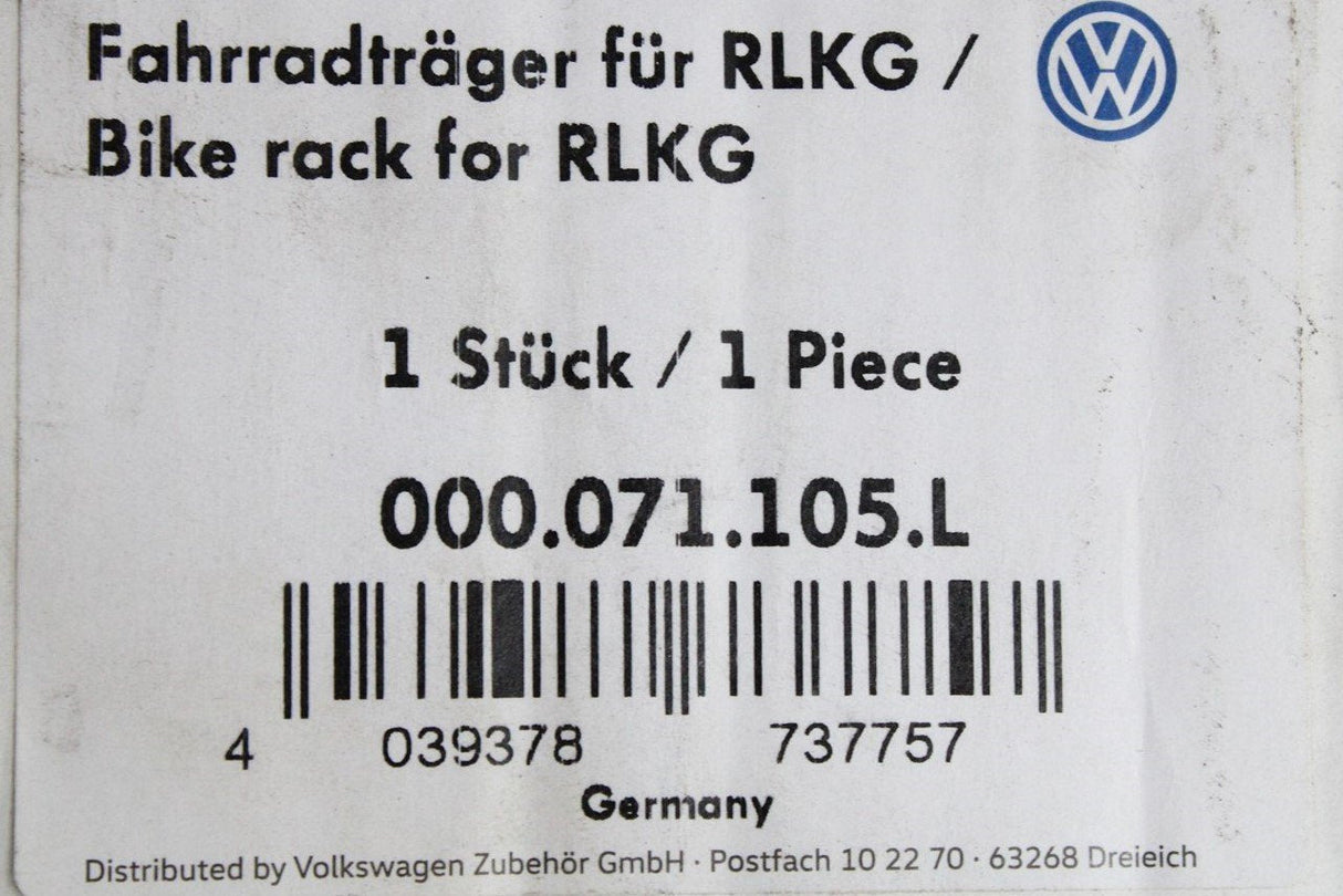 VW Golf Passat Tiguan folding bicycle carrier for tow-bar RHD 000071105L