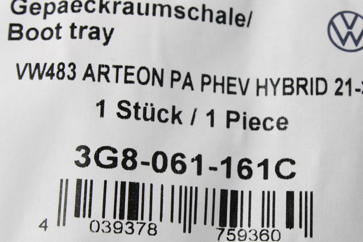 VW Arteon 2017- luggage load boot liner accessory (PHEV only) 3G8061161C