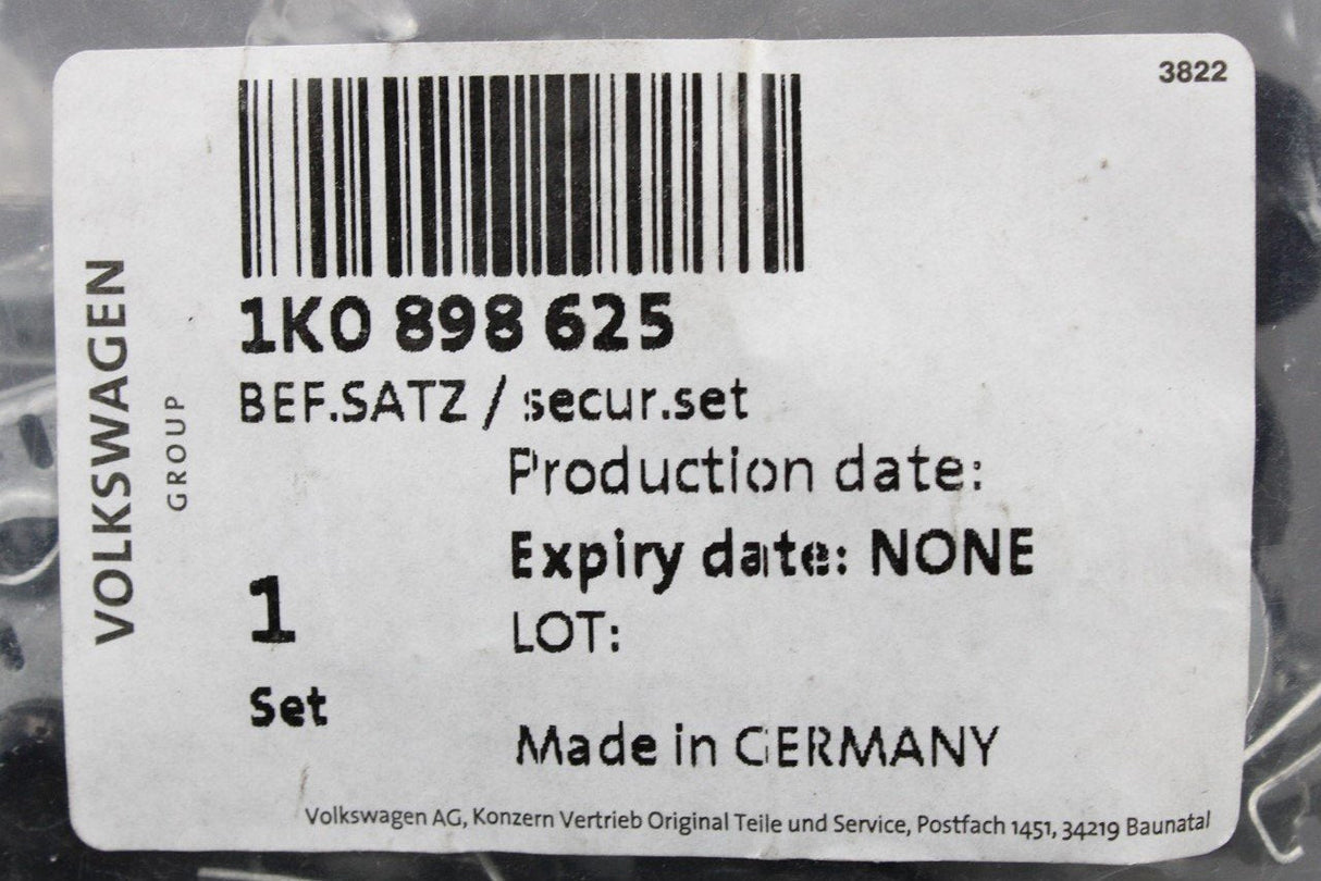 VW Golf MK5 Eos 2004-2016 front wing attachment screw set 1K0898625