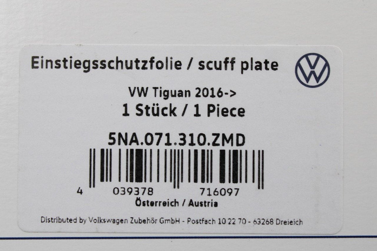 VW Tiguan 2016-on door sill protector kit (silver/black) 5NA071310 ZMD