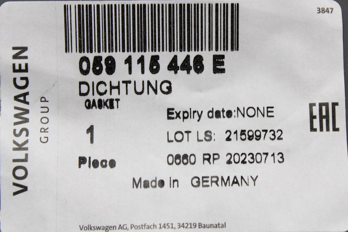 Genuine VW Touareg Audi A4 A5 Q5 Q9 3.0 TDI oil filter housing seal 059115446E
