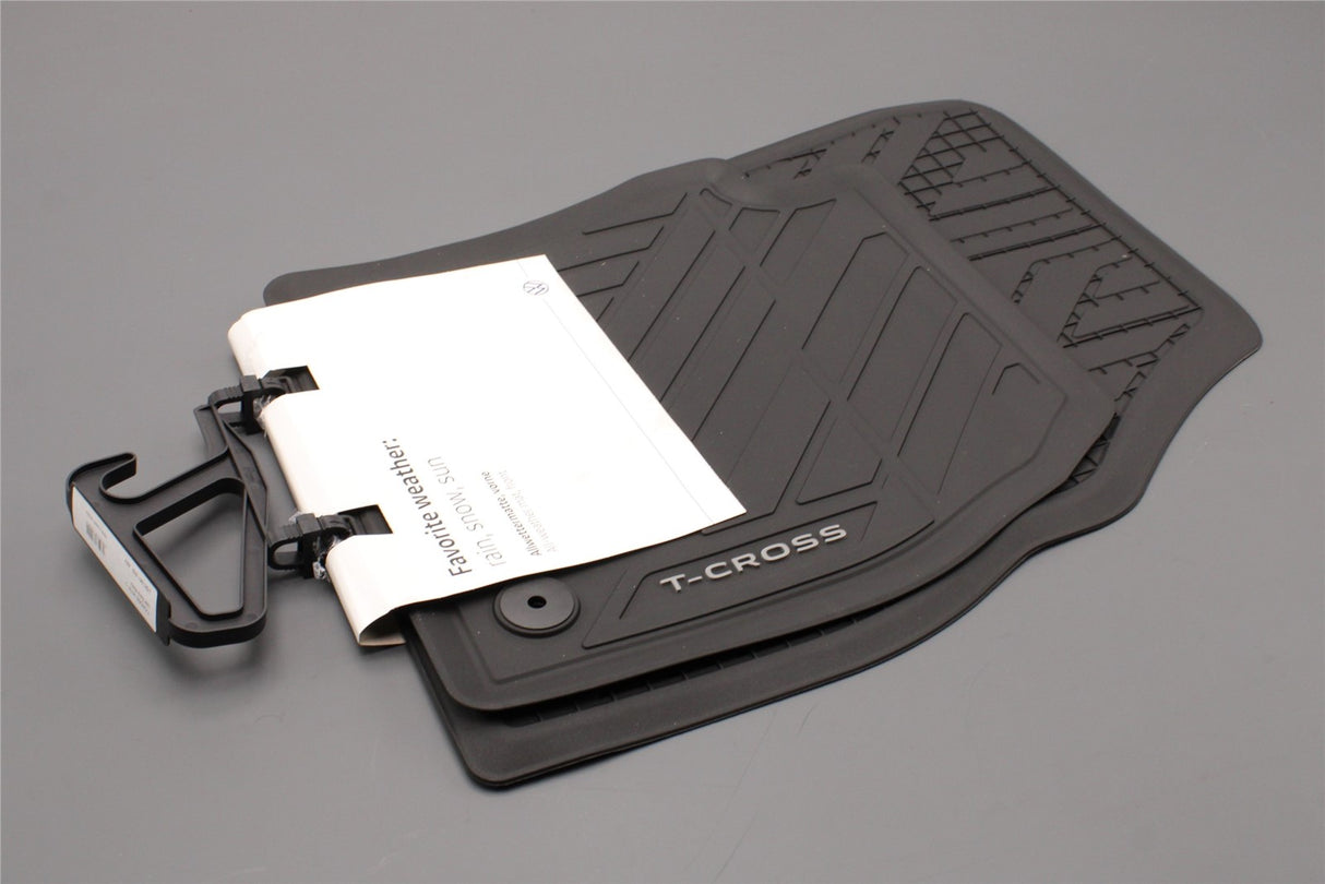 Genuine VW T-Cross 2019-on rubber floor mats set RHD (front) 2GN061502 82V