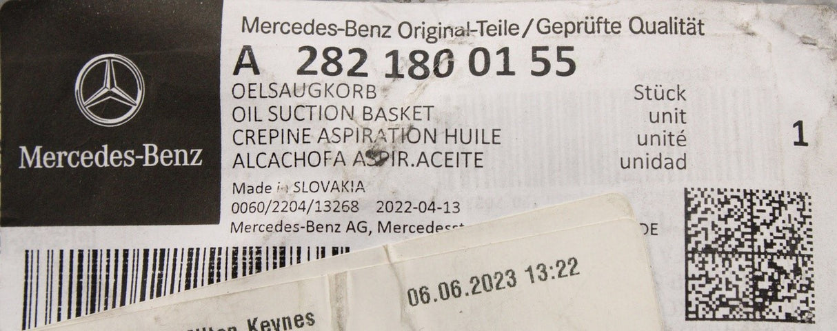 Mercedes-Benz engine oil pick up screen A2821800155