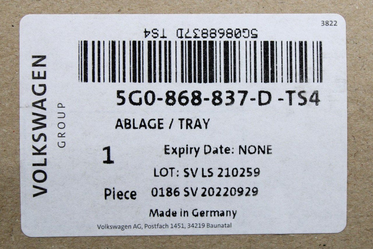 VW Polo AW 18-on roof liner storage tray 5G0868837D TS4