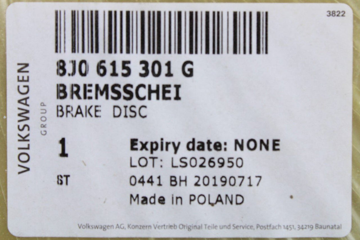 Audi TT TTS MK2 2007-2014 front 340mm brake discs (x2) 8J0615301G