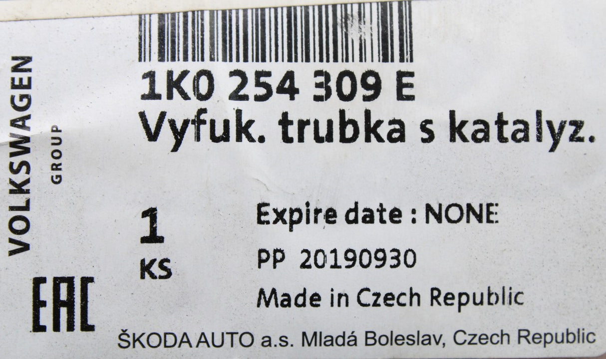 Skoda Yeti 2014-2018 2.0 TDI exhaust downpipe with DPF 1K0254309E