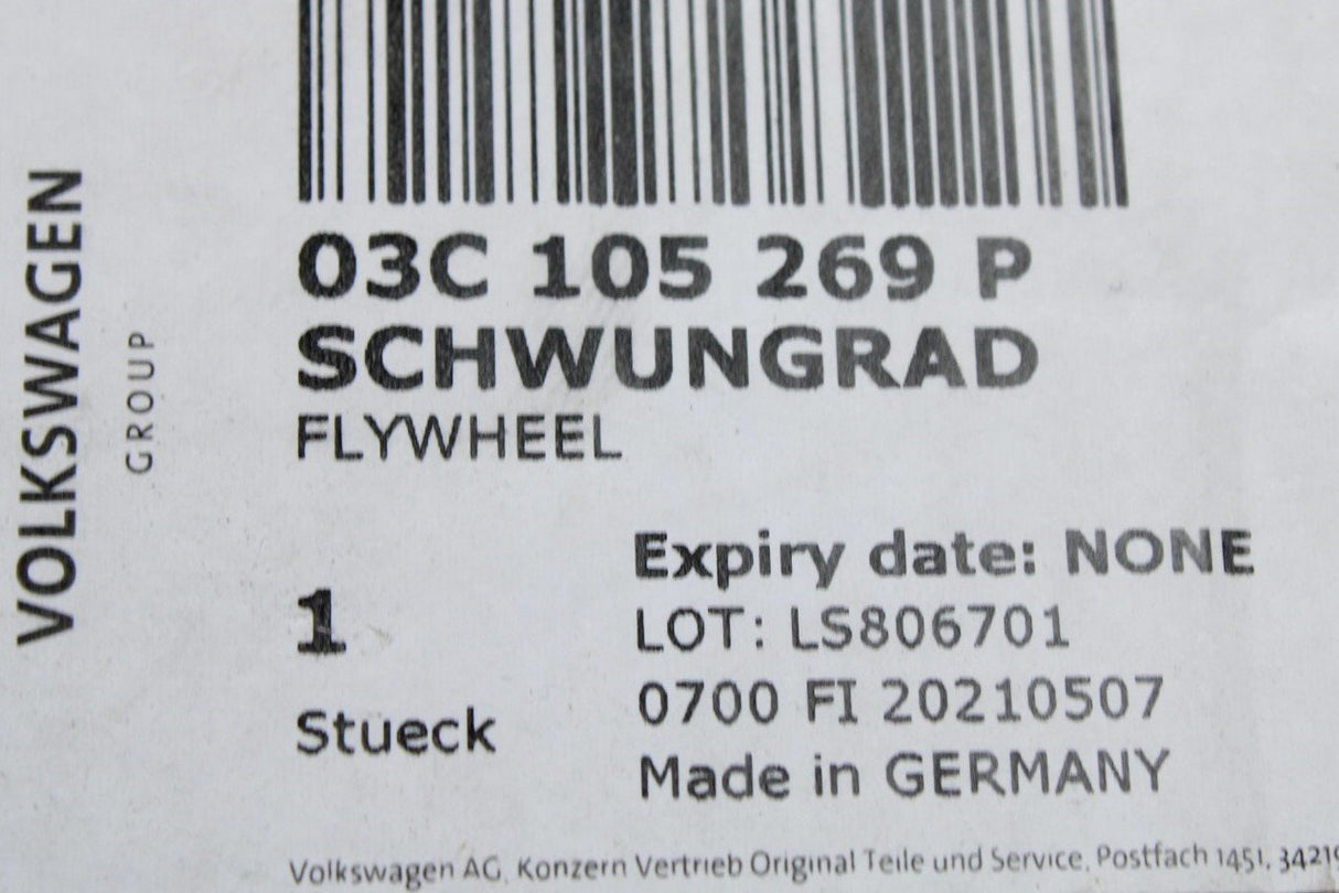 VW Audi Skoda SEAT 1.4 TSI 6-speed manual flywheel start/stop 03C105269P