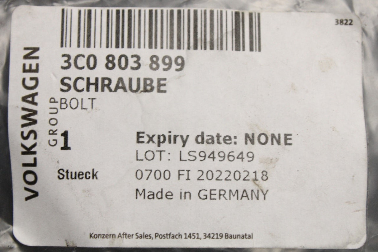 VW Passat B6 B7 06-15 CC 12-17 spare wheel mounting bolt 3C0803899