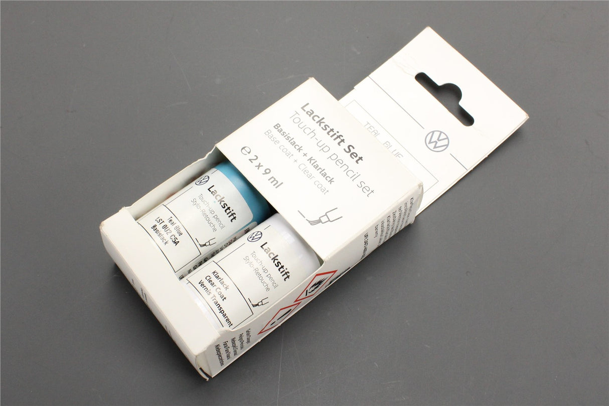 VW Up! touch up paint set x2 9ml teal blue LC5A LST0U2C5A