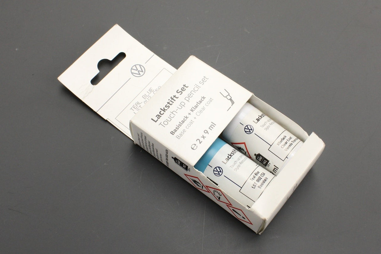 VW Up! touch up paint set x2 9ml teal blue LC5A LST0U2C5A