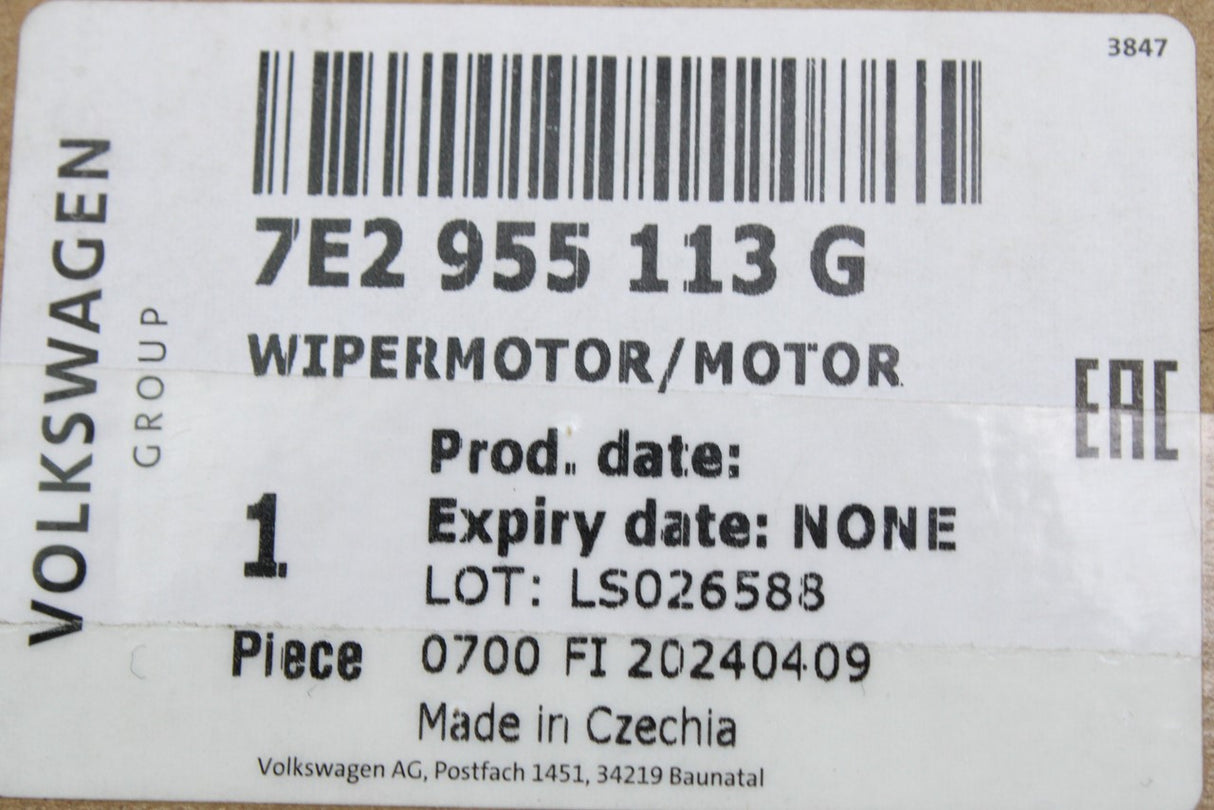 VW Transporter T5 T5.1 T6 T6.1 Amarok RHD wiper motor 7E2955113G