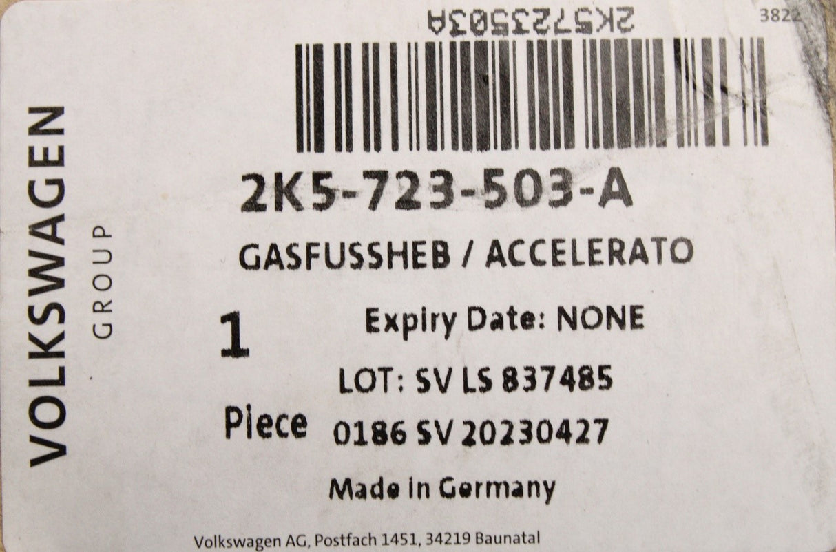 VW Caddy 2011-on accelerator pedal 2K5723503A